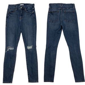 Good American Good Legs Jean 8 Medium Blue Denim Skinny Distressed